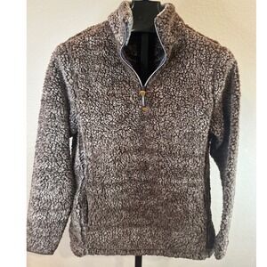 KATYDID Women's Cozy Sherpa Fleece Pullover‎ Jacket Brown Size S